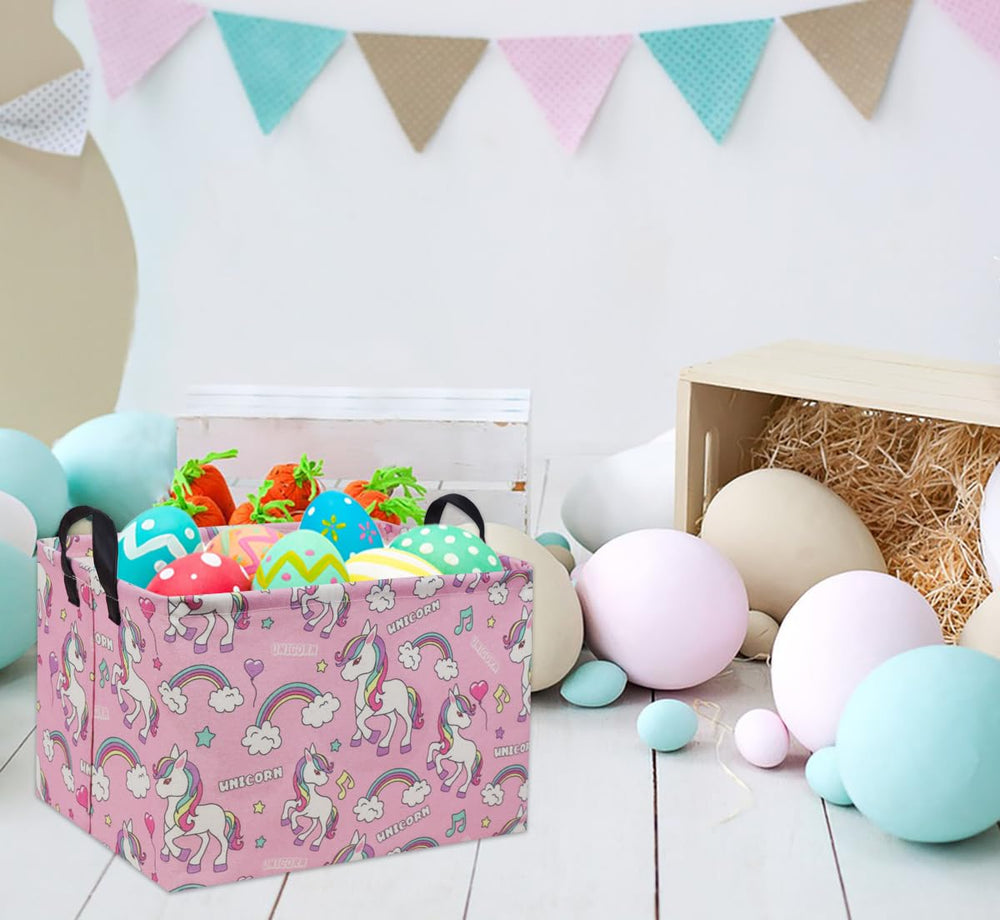 TIBAOLOVER baby storage bin with unicorn pattern keeps nursery tidy and cute