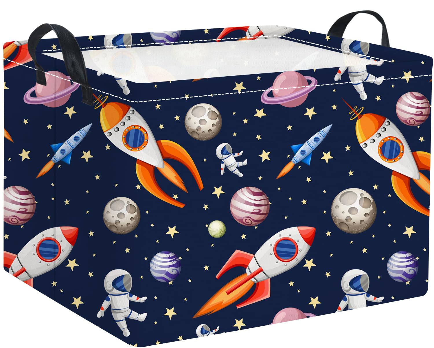 TIBAOLOVER blue spaceships basket, ideal kid's room storage and clutter control.