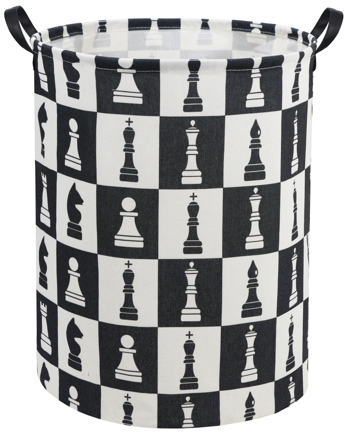 Tibaolover chess kids laundry basket front view highlighting roomy storage for clothes and toys