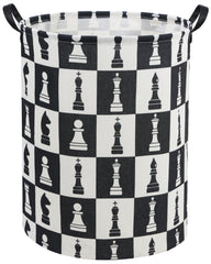 Tibaolover chess kids laundry basket front view highlighting roomy storage for clothes and toys