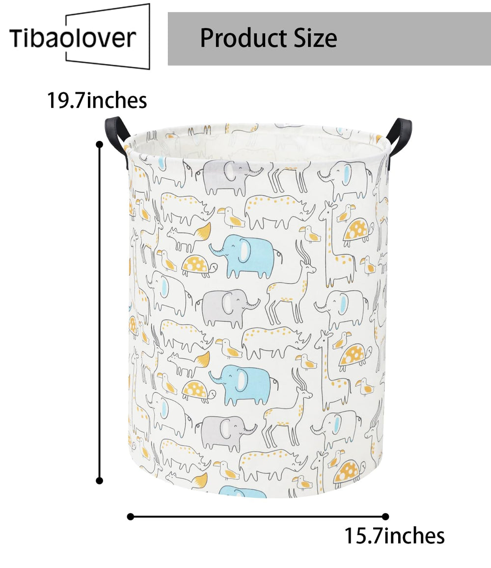 TIBAOLOVER gender-neutral animal hamper doubles as bedroom decor and organization.