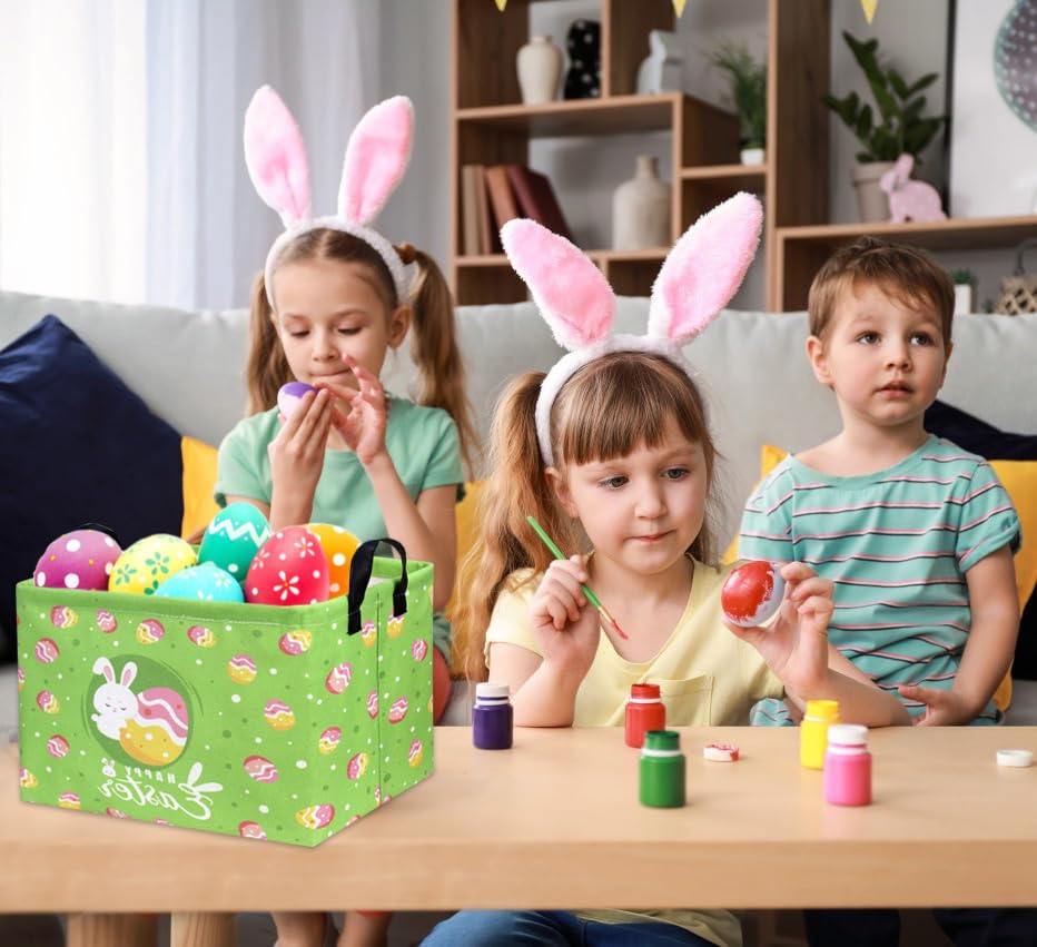 TIBAOLOVER Easter basket with sturdy handles for easy transport.