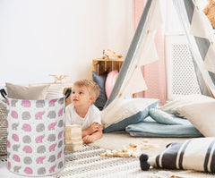 TIBAOLOVER elephant baby laundry basket inner waterproof coating protects fabrics