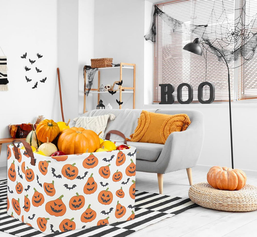 TIBAOLOVER Halloween basket candy-loot image emphasizes roomy 15x10x9 inch capacity.