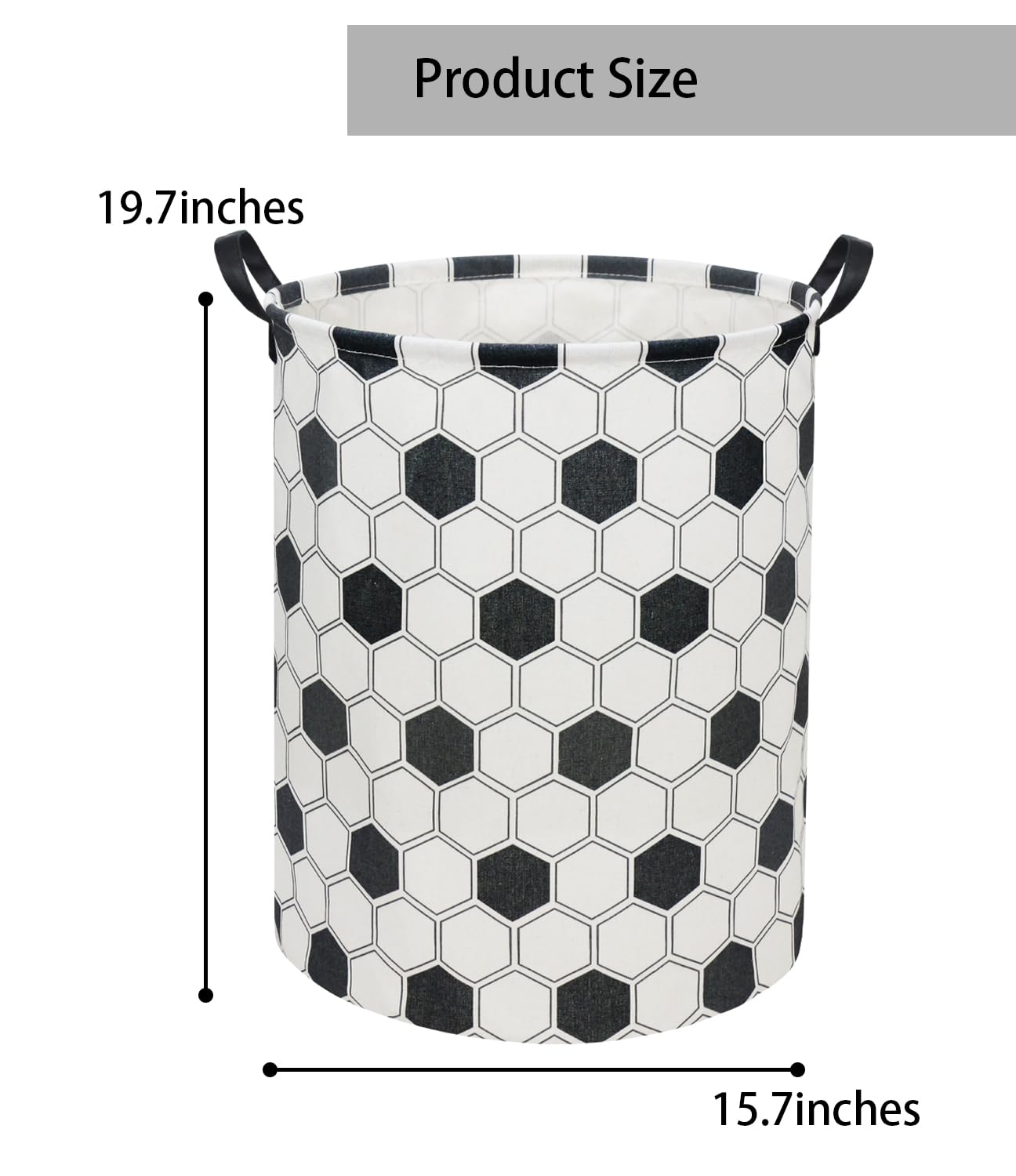 TIBAOLOVER Hexagon Football kids laundry basket with handles for easy transport