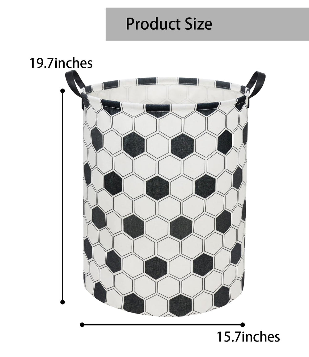 TIBAOLOVER Hexagon Football kids laundry basket with handles for easy transport