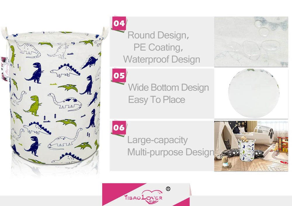 TIBAOLOVER kids laundry hamper collapsible design saves space.