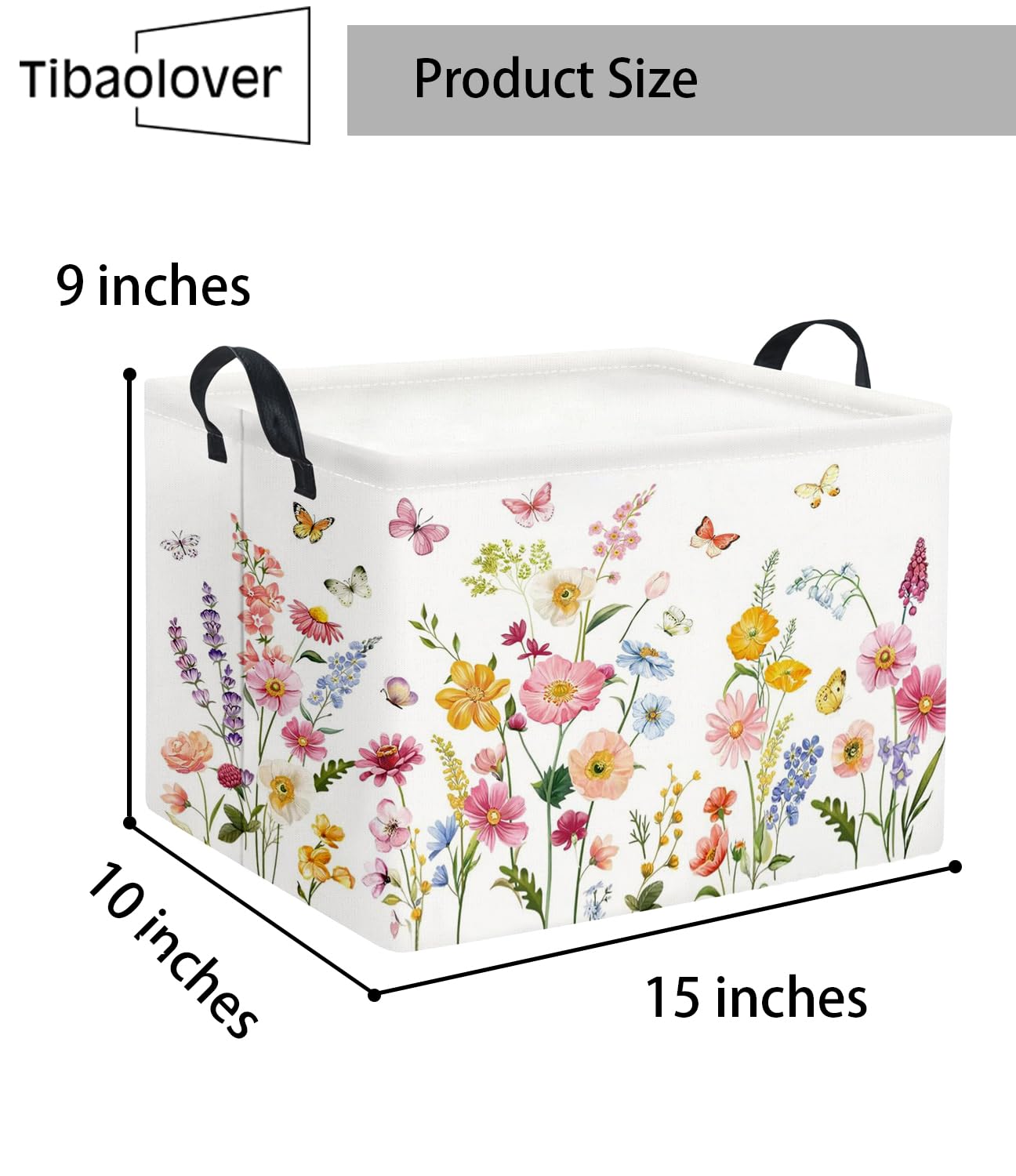 TIBAOLOVER nursery decor image emphasizes butterfly-flower motif for charming organization.