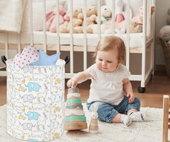 TIBAOLOVER nursery storage bin with animal design for toys and clothes organization.