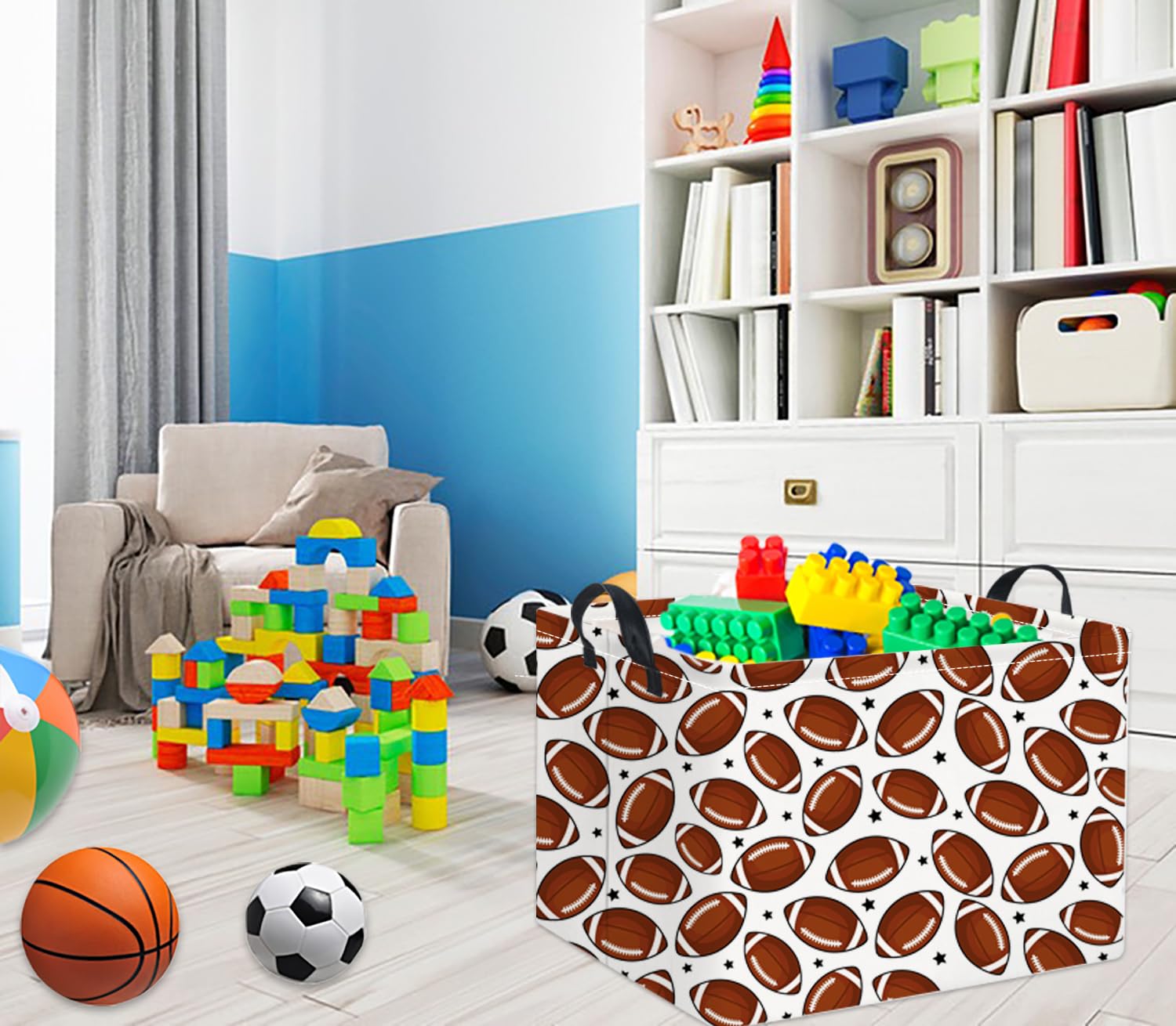 TIBAOLOVER nursery toy storage basket keeps plush toys organized.