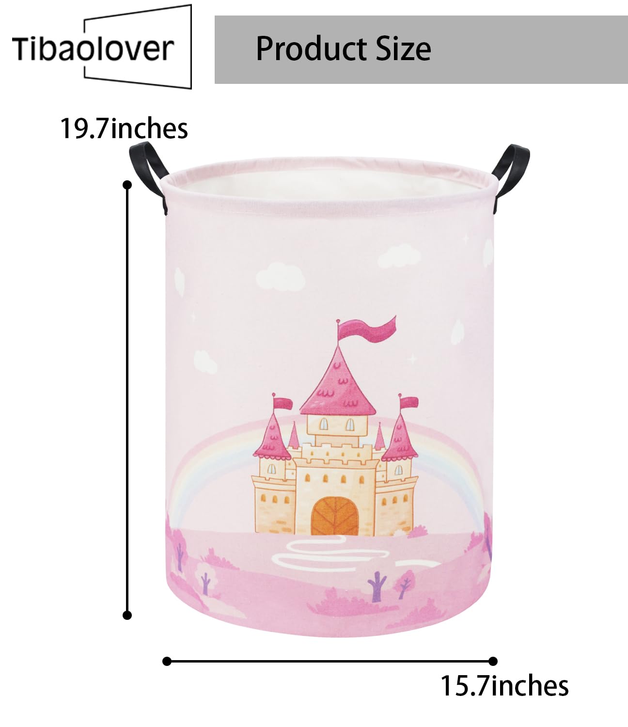 TIBAOLOVER Pink Castle close-up showing waterproof inner lining