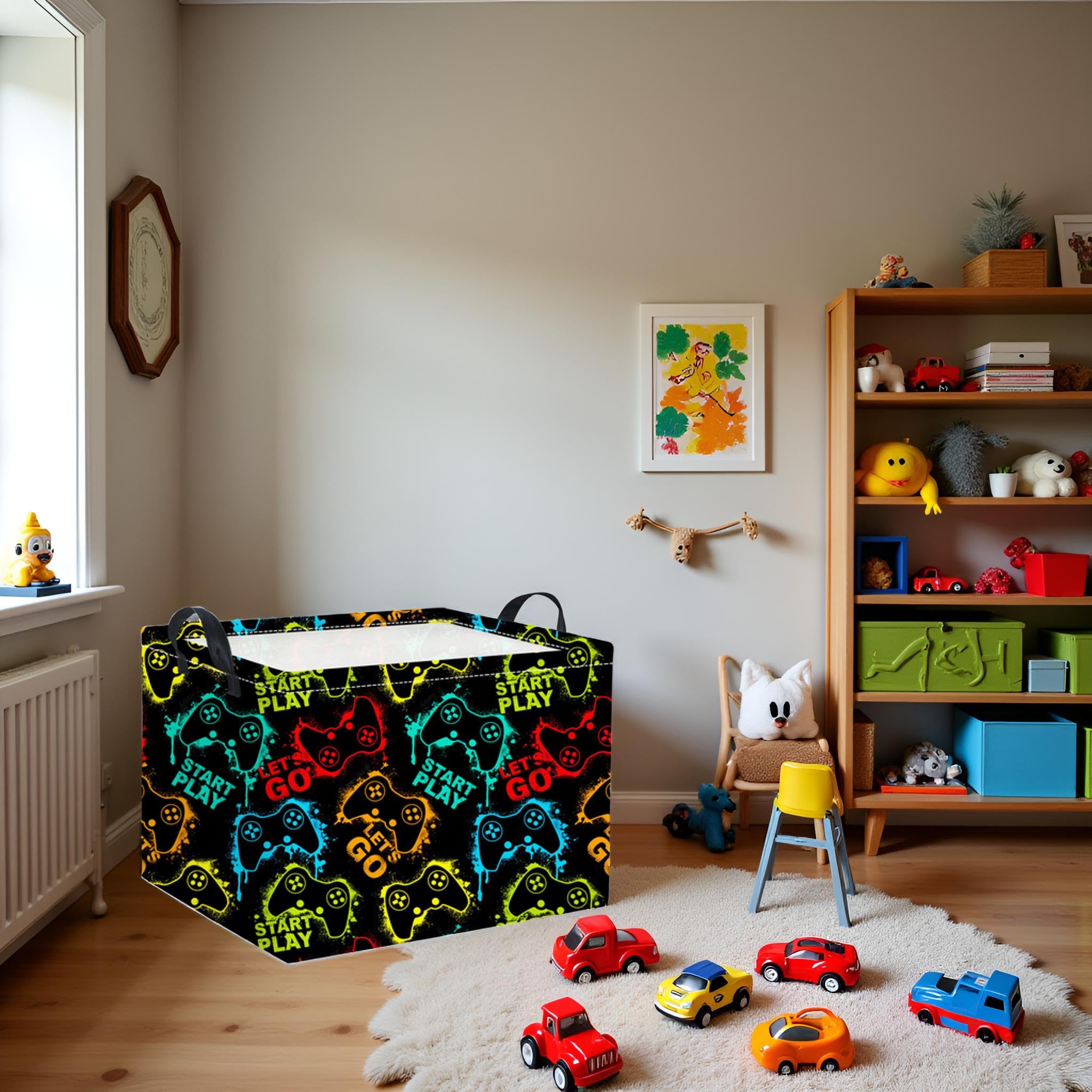 TIBAOLOVER rectangular baby storage basket open-top demonstrates quick access to toys and clothes