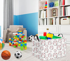 TIBAOLOVER rectangular baseball basket in a kids room keeps clutter under control during play.