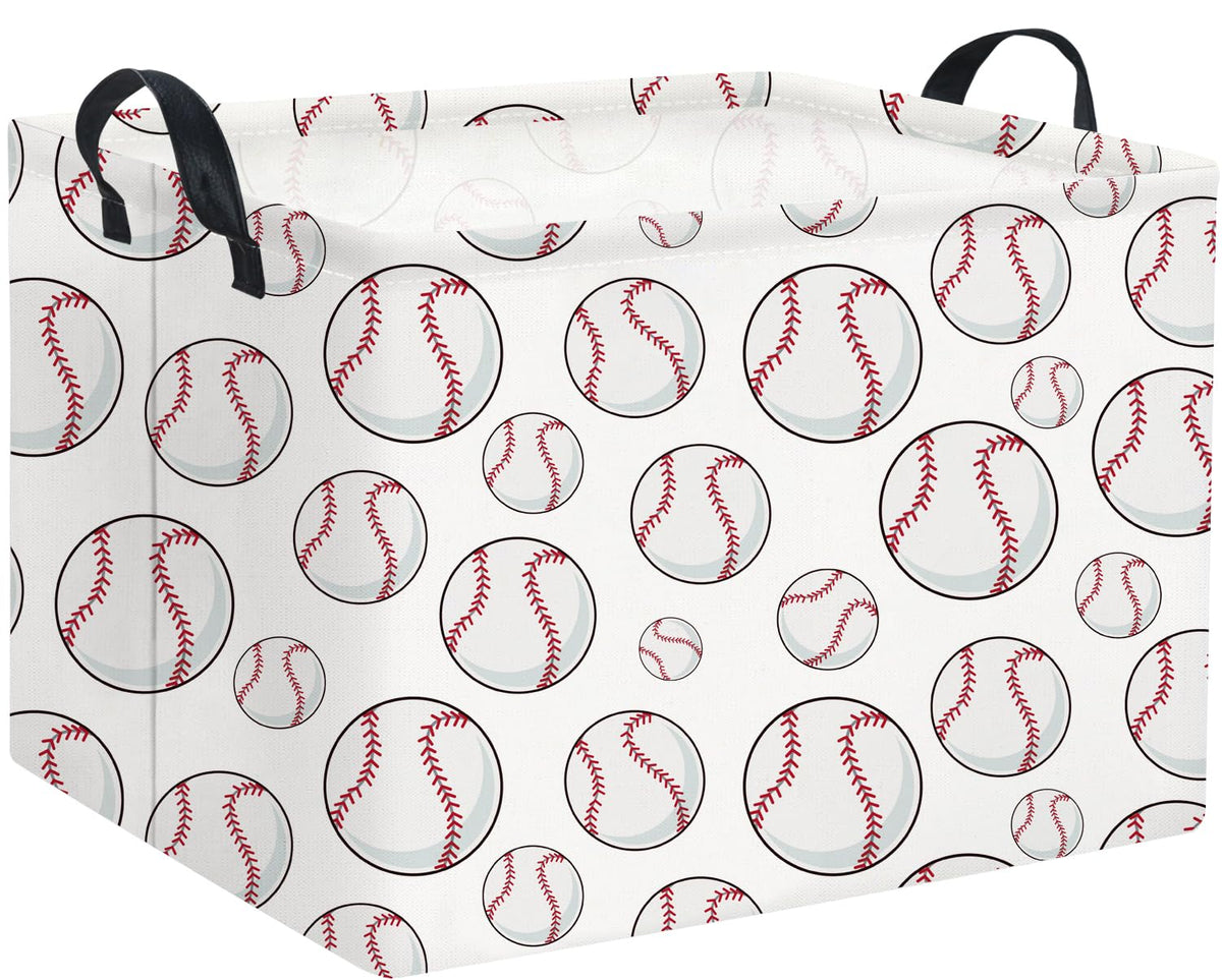TIBAOLOVER rectangular baseball basket open for easy toy and book storage access.
