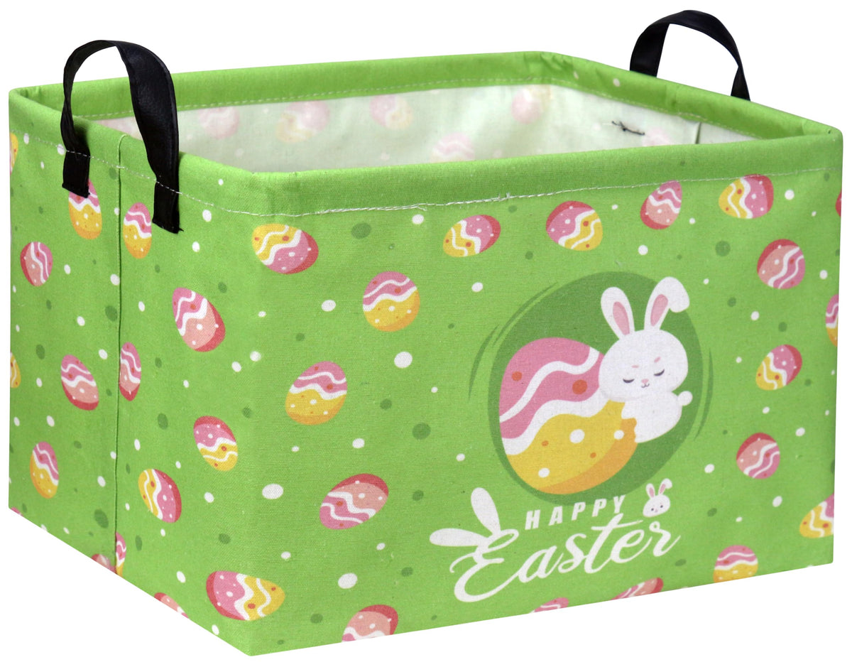 TIBAOLOVER rectangular Easter basket in green, a sturdy option for toy storage and gifting.