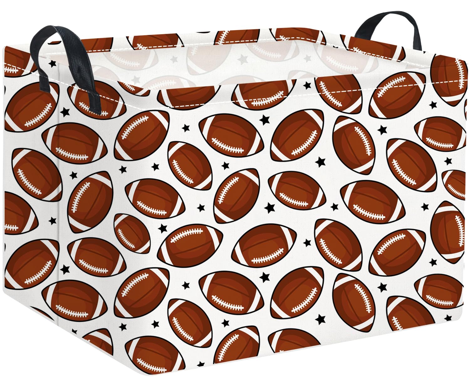 TIBAOLOVER rectangular football basket close-up showing durable fabric and handles for easy transport.