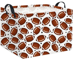 TIBAOLOVER rectangular football basket close-up showing durable fabric and handles for easy transport.