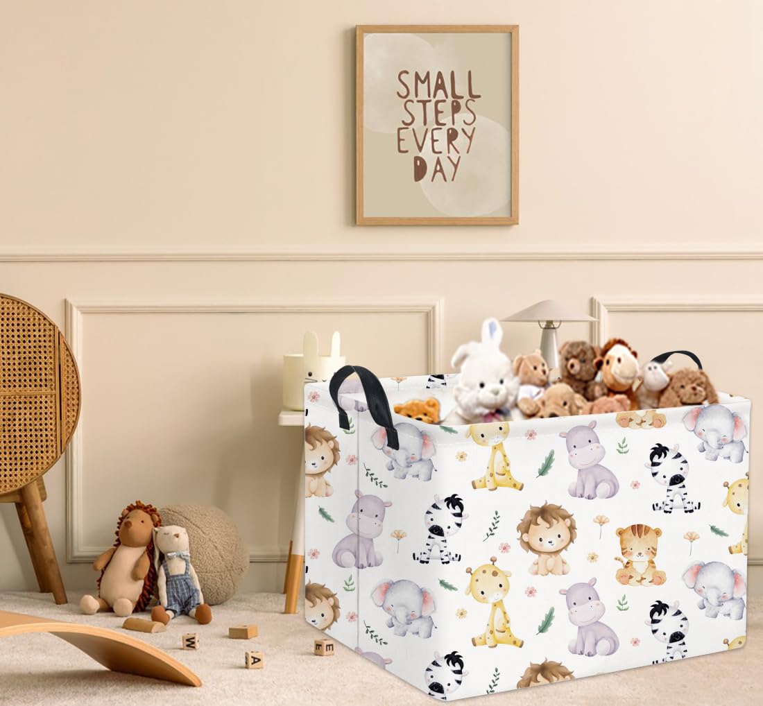 TIBAOLOVER rectangular kids storage basket collapsed flat for space-saving.