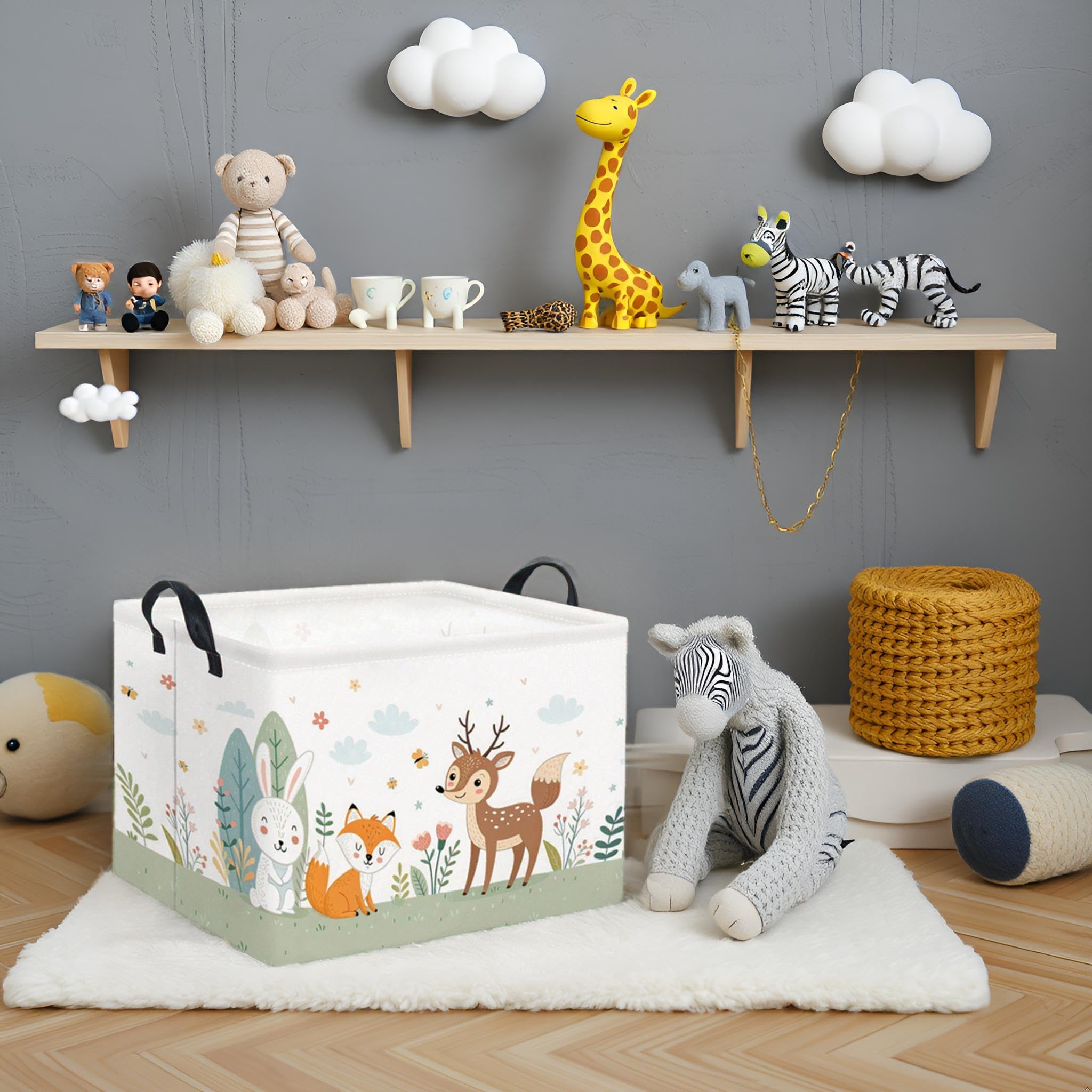 TIBAOLOVER rectangular kids storage basket collapsible design saves space when not in use.