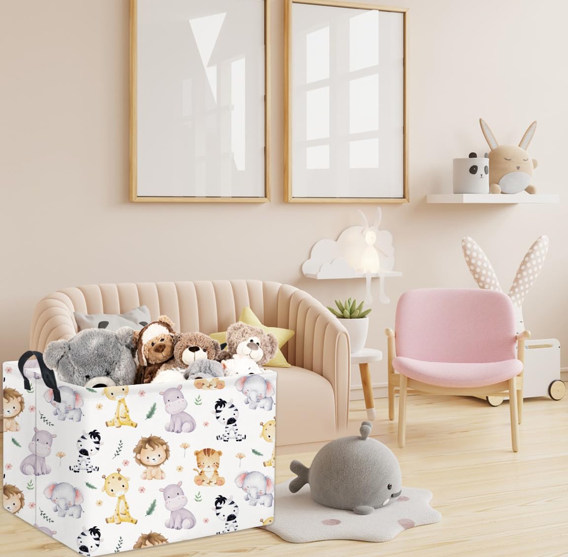 TIBAOLOVER rectangular kids storage basket gift-ready with cute animal design.
