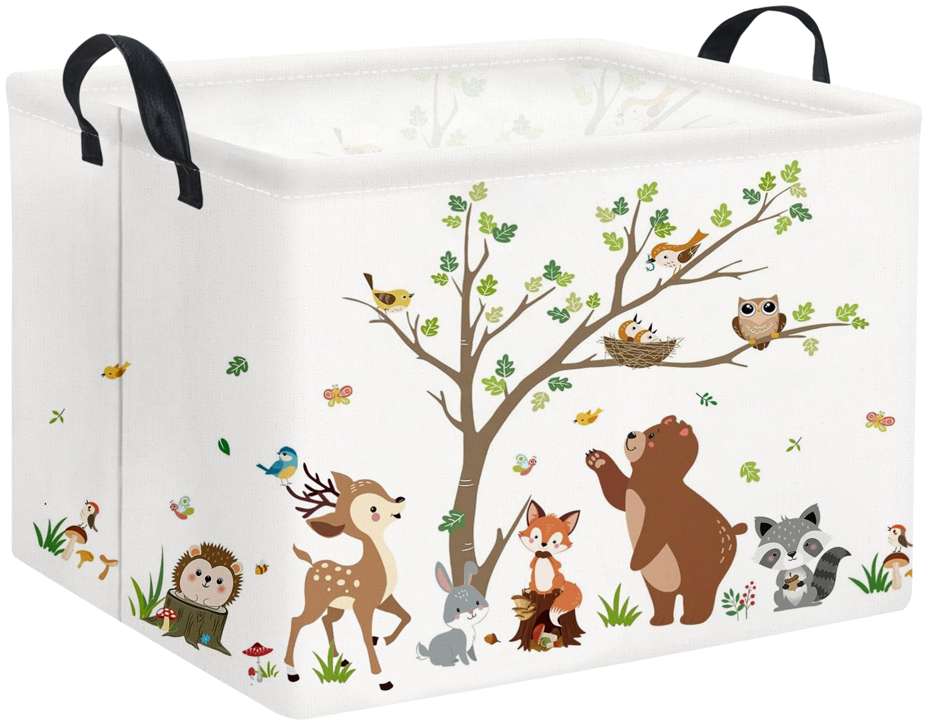 TIBAOLOVER rectangular kids storage basket with handles for easy carrying and organization.