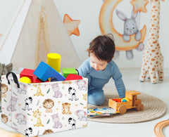 TIBAOLOVER rectangular kids storage basket used for toy storage in playroom.