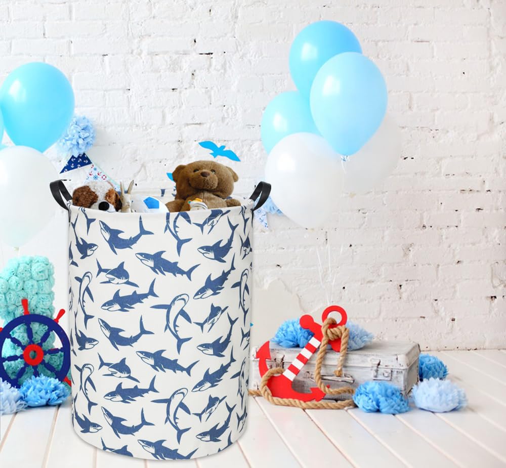 tibaolover shark kids laundry basket side view versatile storage