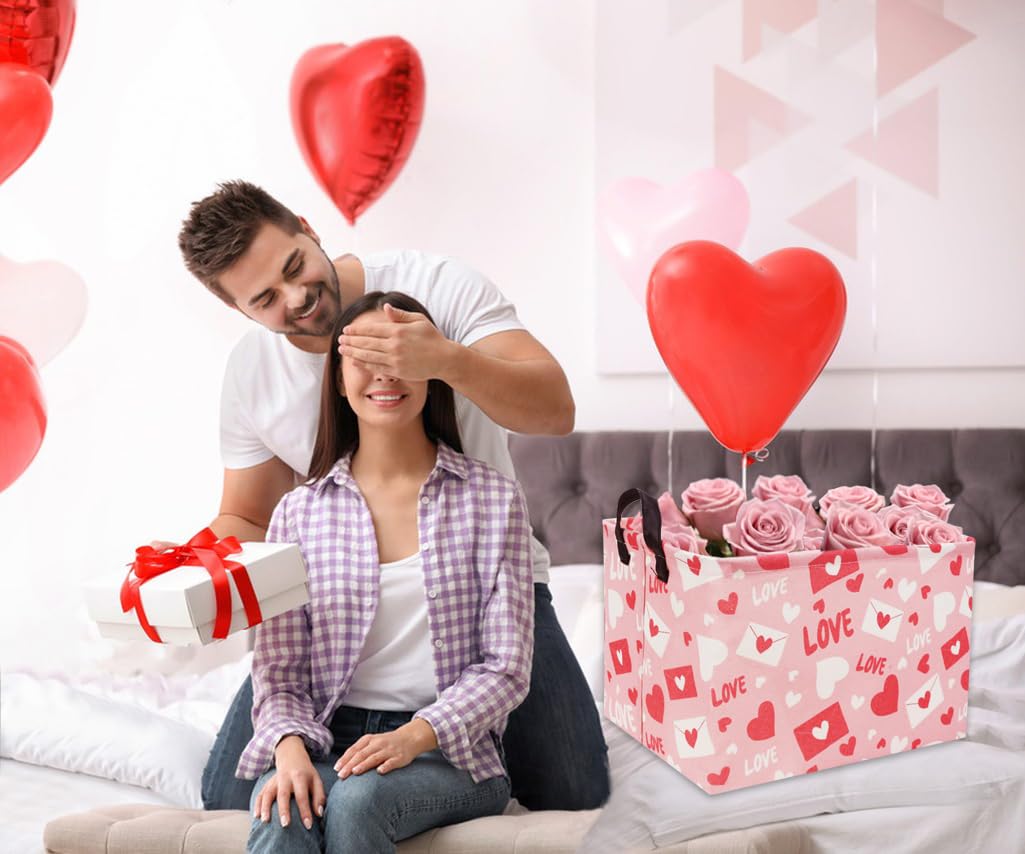 TIBAOLOVER Valentines gift basket doubles as cute room decor.