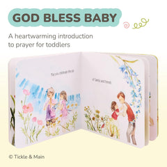 Tickle & Main baby's first prayer book cover invites gentle storytelling moments.