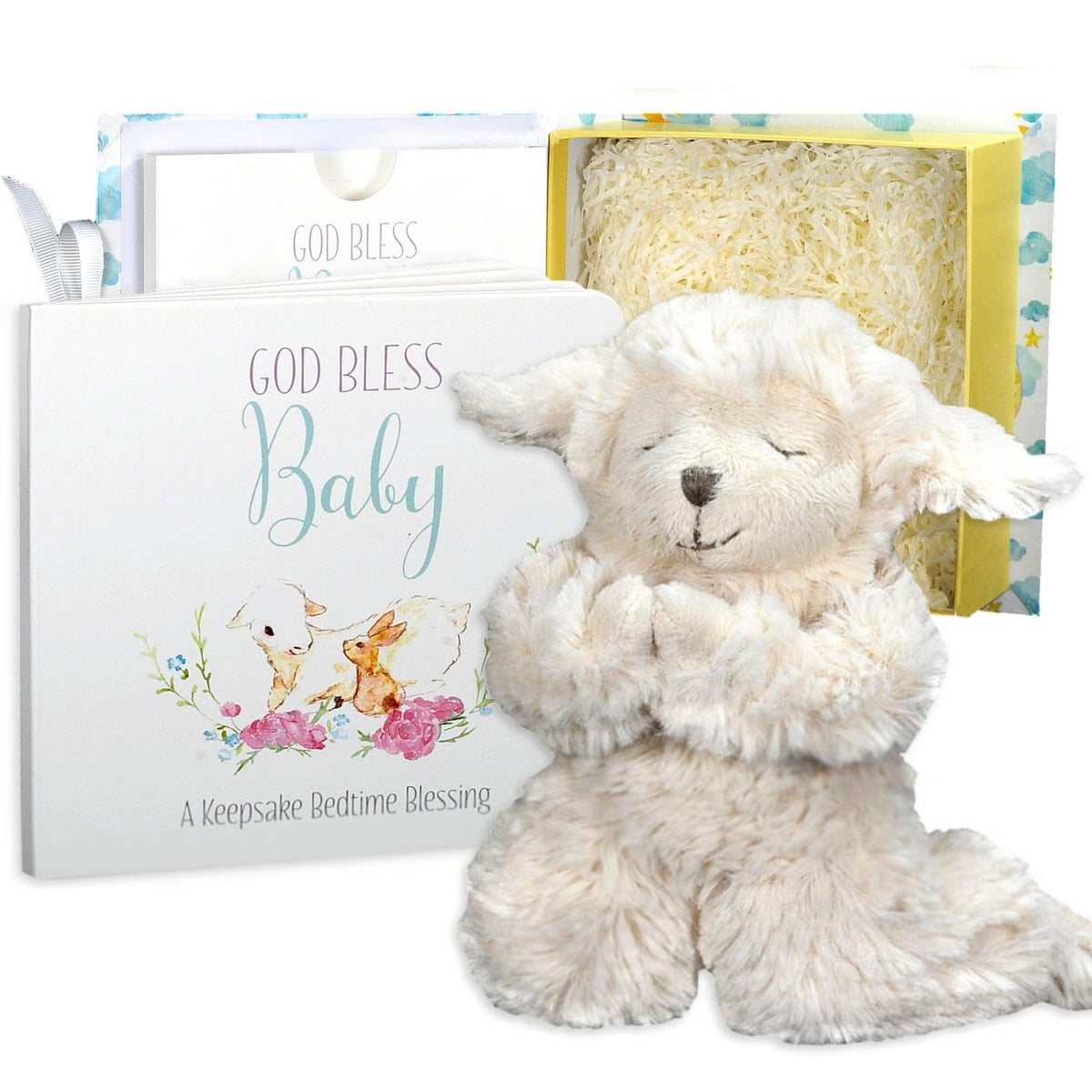 Tickle & Main baptism gift set white box closeup showcases ready-to-gift presentation.