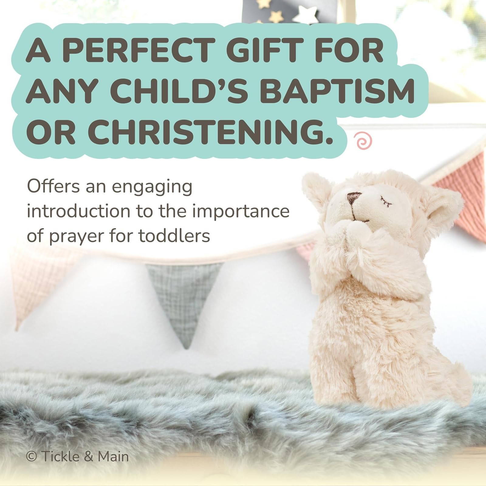 Tickle & Main christening gift for boys and girls closeup emphasizes timeless keepsake value.