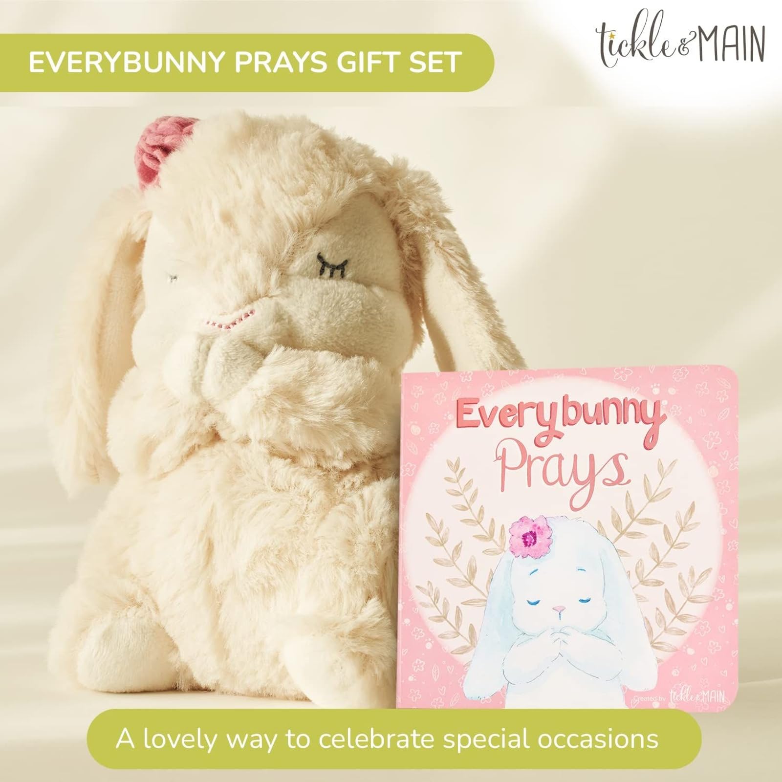 Tickle & Main Everybunny Prays illustrated board book with watercolor images for early faith concepts.
