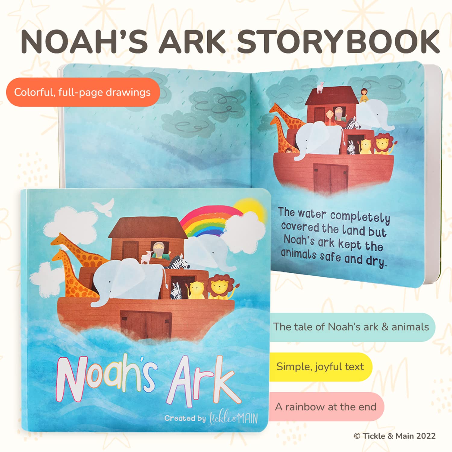 Tickle & Main Noah's Ark storybook inspires imaginative bath time.