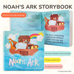 Tickle & Main Noah's Ark storybook inspires imaginative bath time.