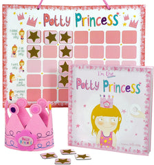 Tickle & Main Potty Princess Magnetic Chart close-up showing gold star magnets for rewards.