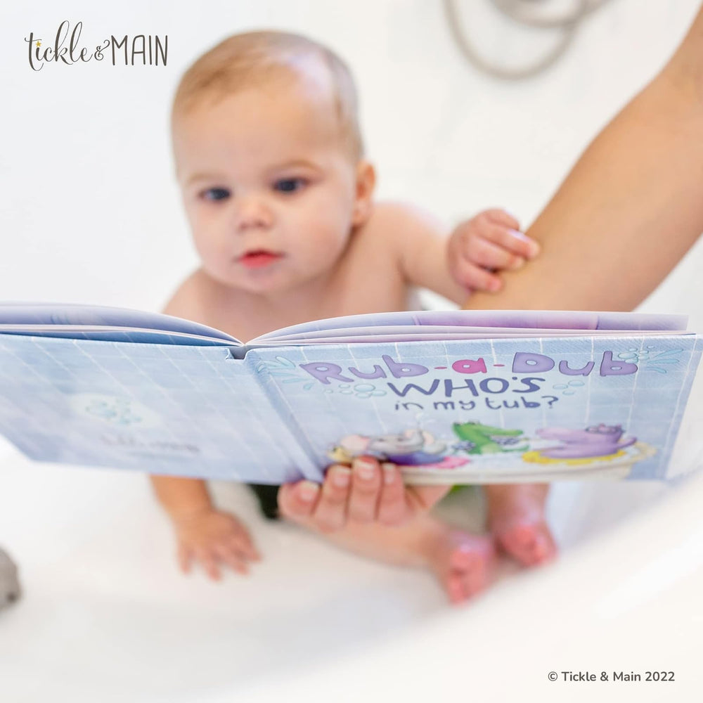 Tickle & Main safari toys in bath offering sensory play