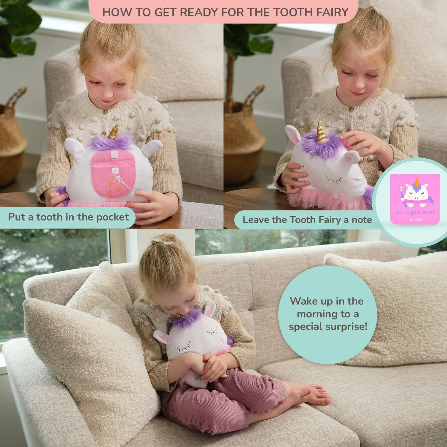 Tickle and Main tooth fairy photo pouch closeup invites keepsake memories.