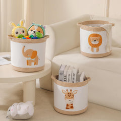 Tidelit 3-piece woven baby toy baskets elephant design keeps toys tidy in kids rooms