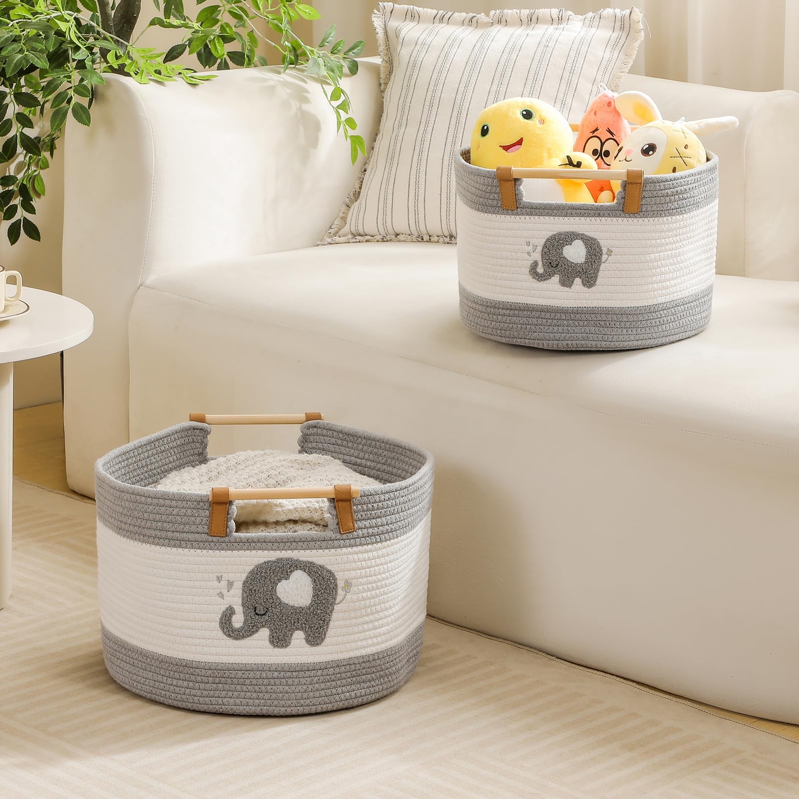 tidelit cotton rope basket close-up highlighting soft breathable material