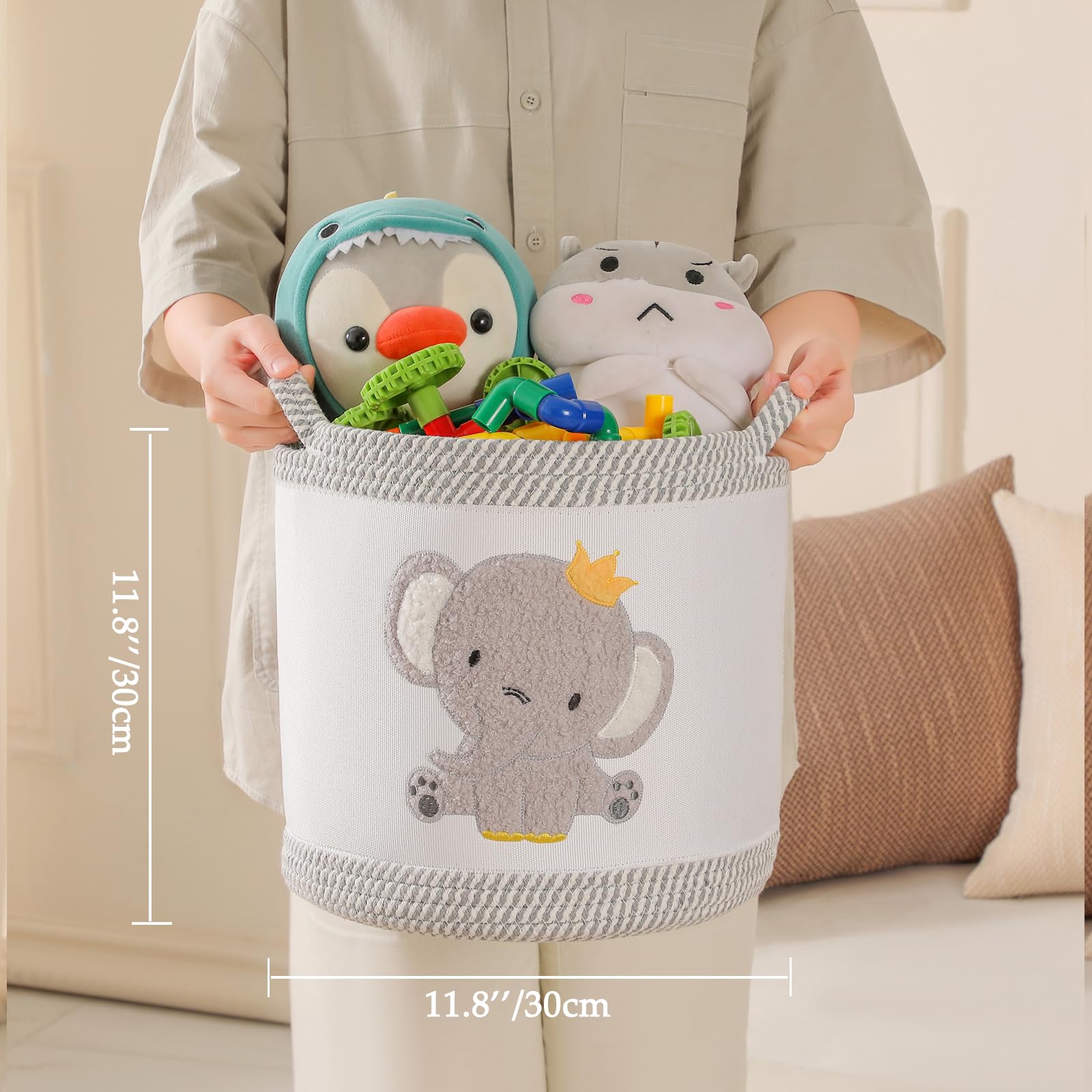 Tidelit cotton-rope nursery basket material emphasizes soft touch and kid-friendly durability