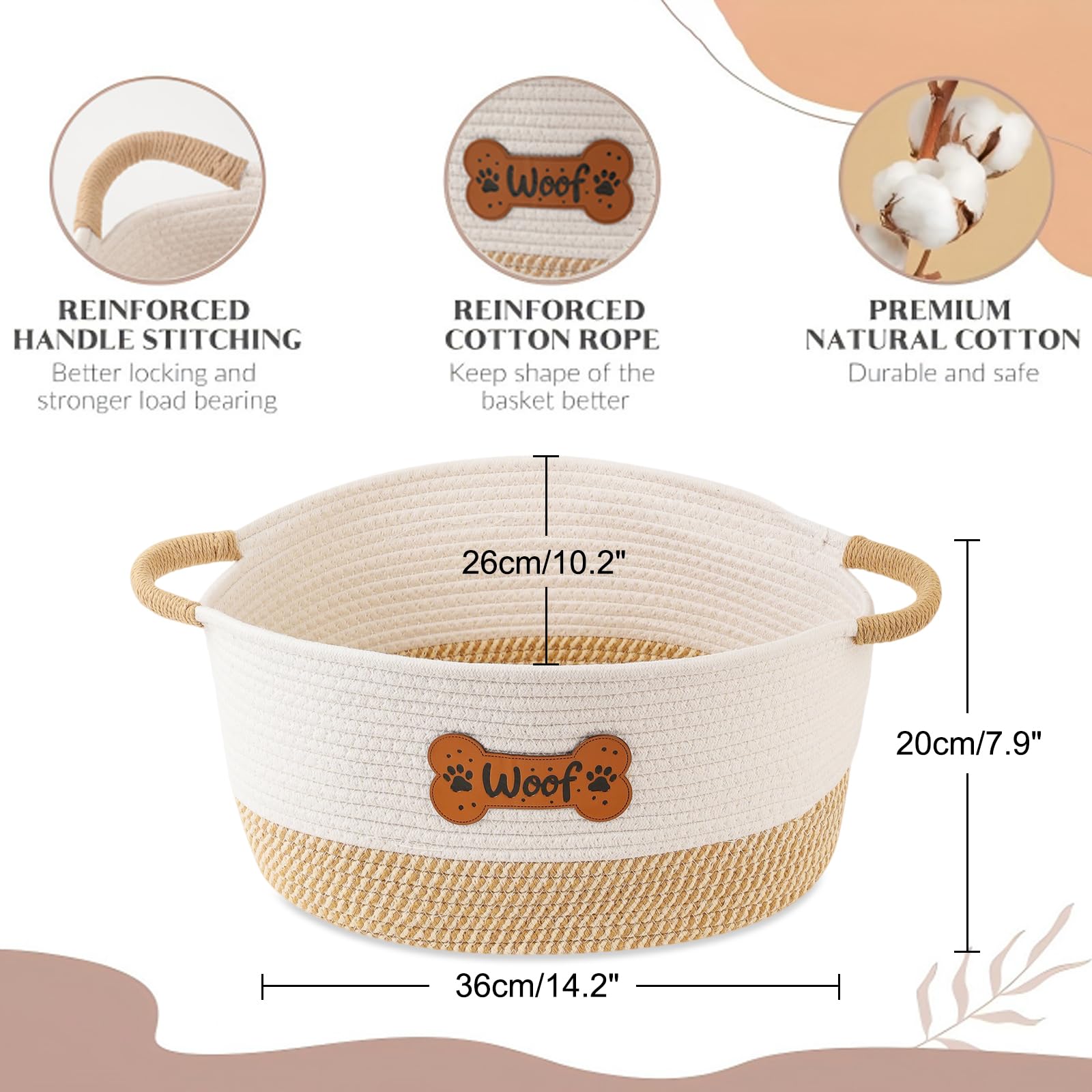 Tidelit dog toy basket bone patch detail adds playful charm to storage
