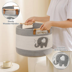 tidelit elephant design front view adds nursery charm while organizing plush toys