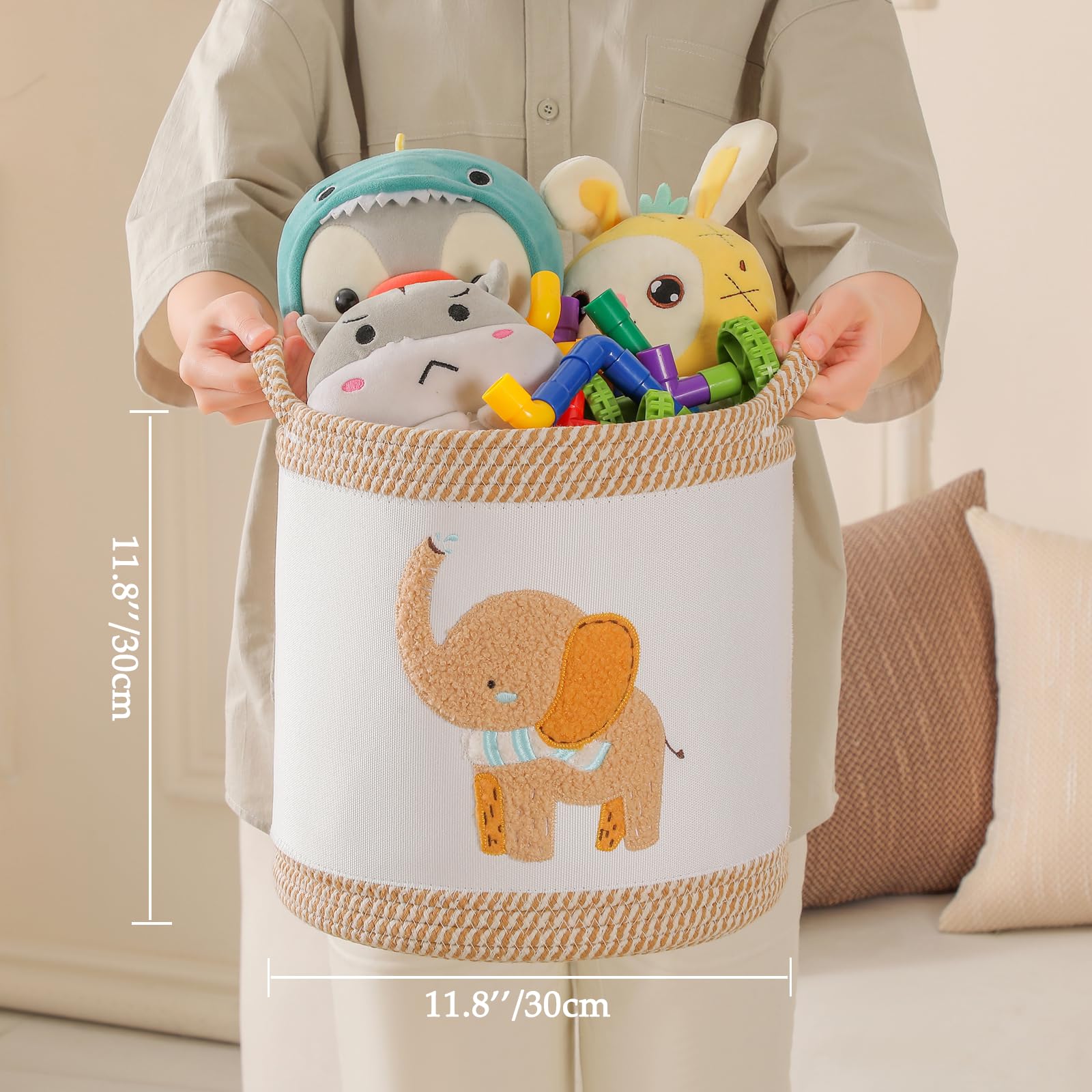 Tidelit foldable nursery basket demonstrates easy storage when not in use