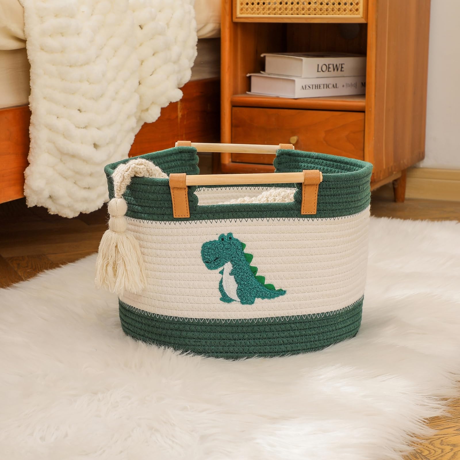 Tidelit large blanket basket cotton-rope material that breathes and holds shape