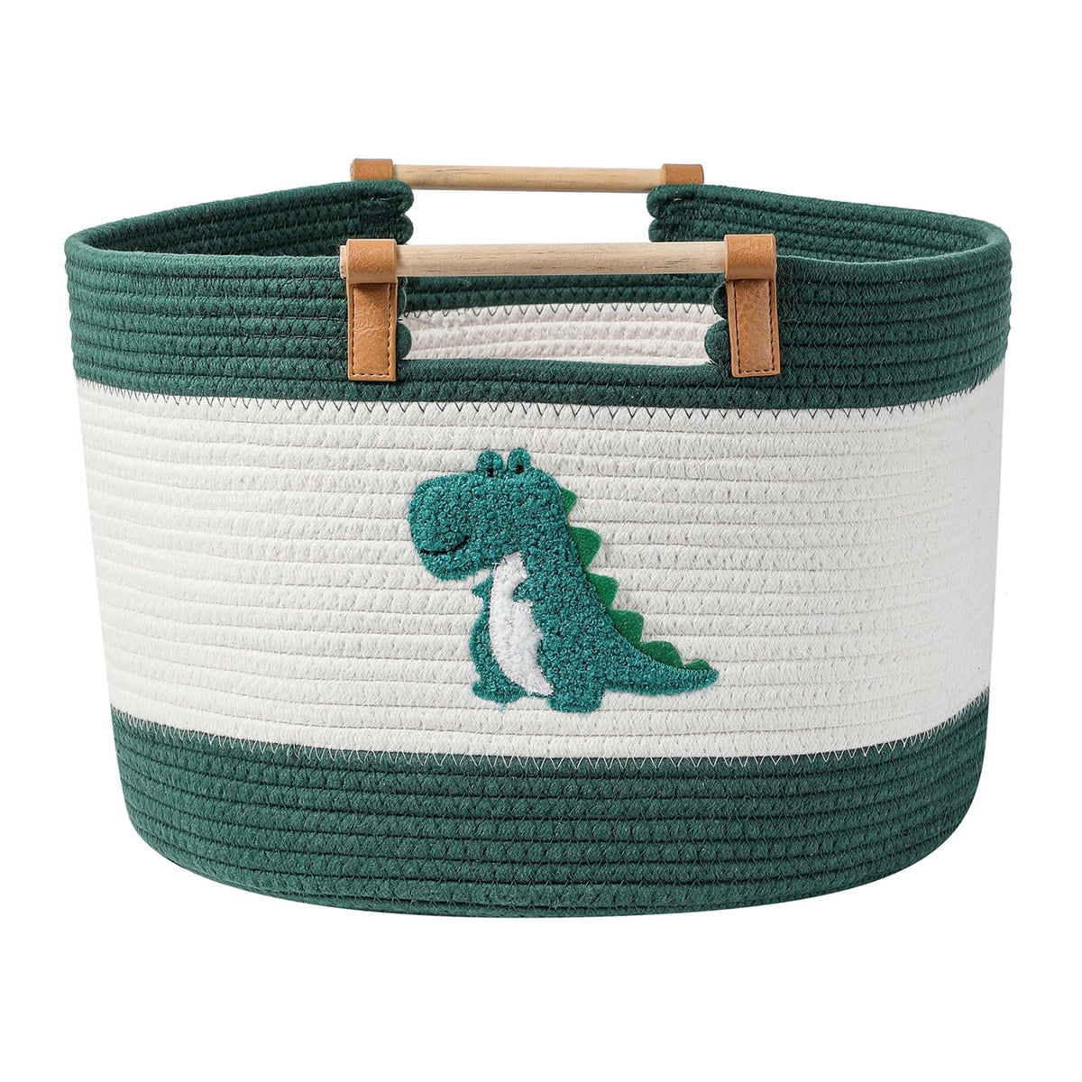 Tidelit large blanket basket with dinosaur-front design for plush toy storage