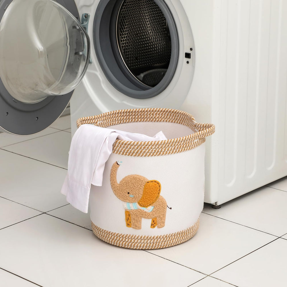 Tidelit laundry hamper in cotton rope design tidies daily clothing