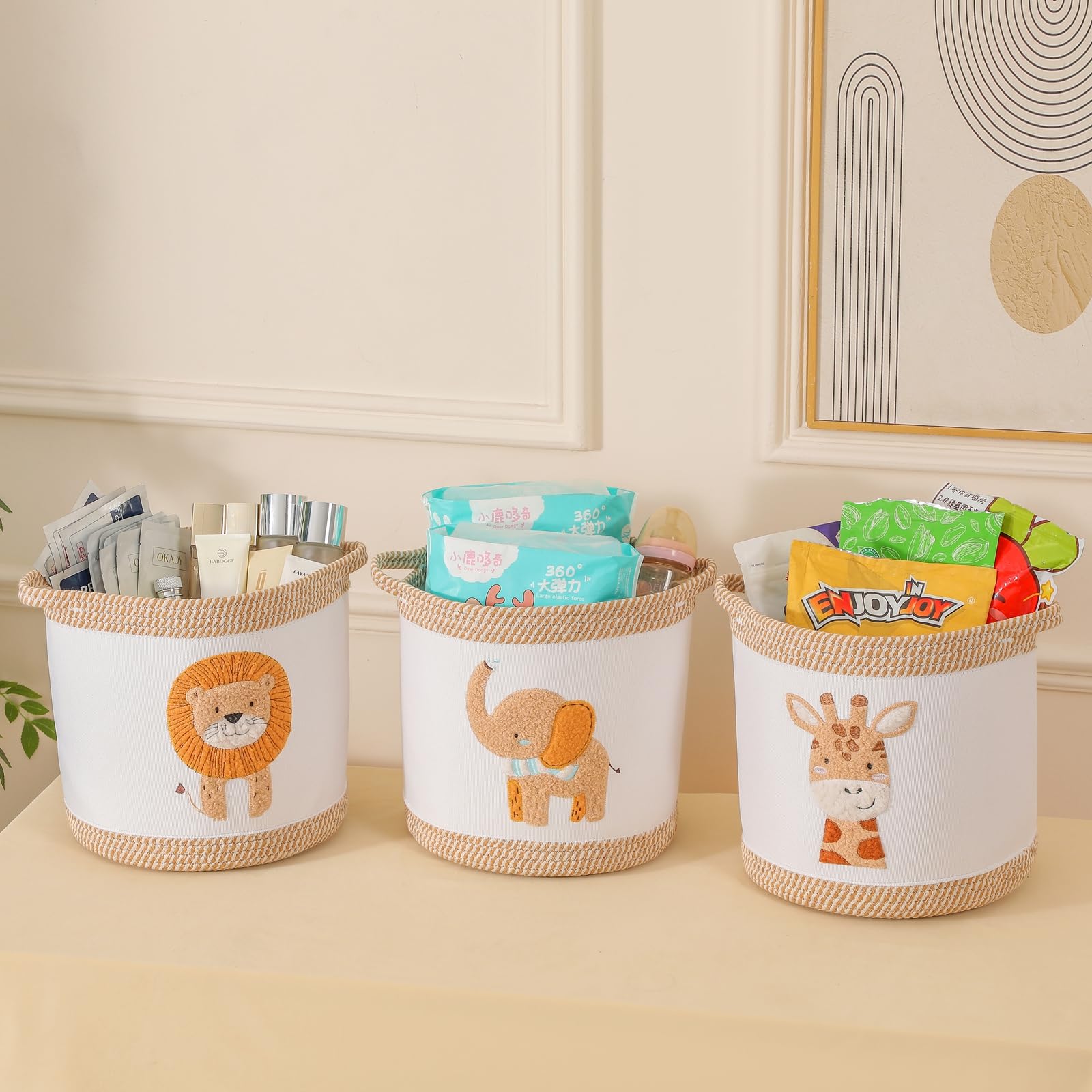 Tidelit 3-piece nursery organizer set used as decor and storage in a room