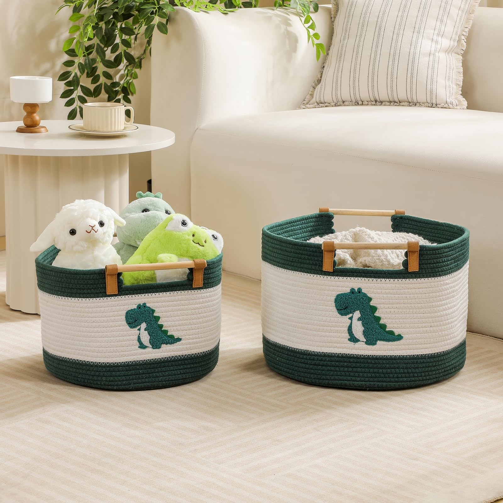 Tidelit dinosaur storage basket supports tidy playroom and easy access