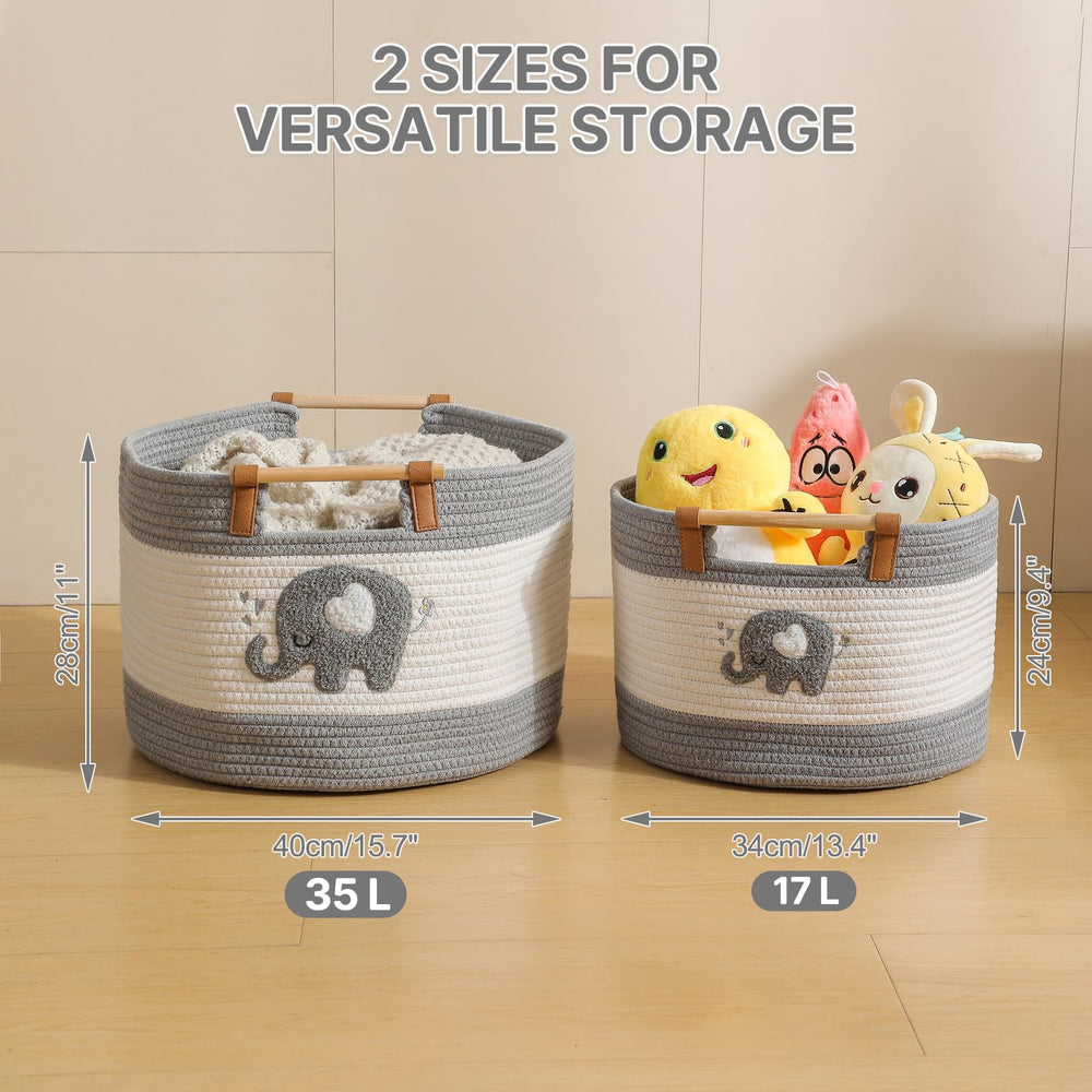 tidelit nursery toy storage idea using basket for plush toys and books