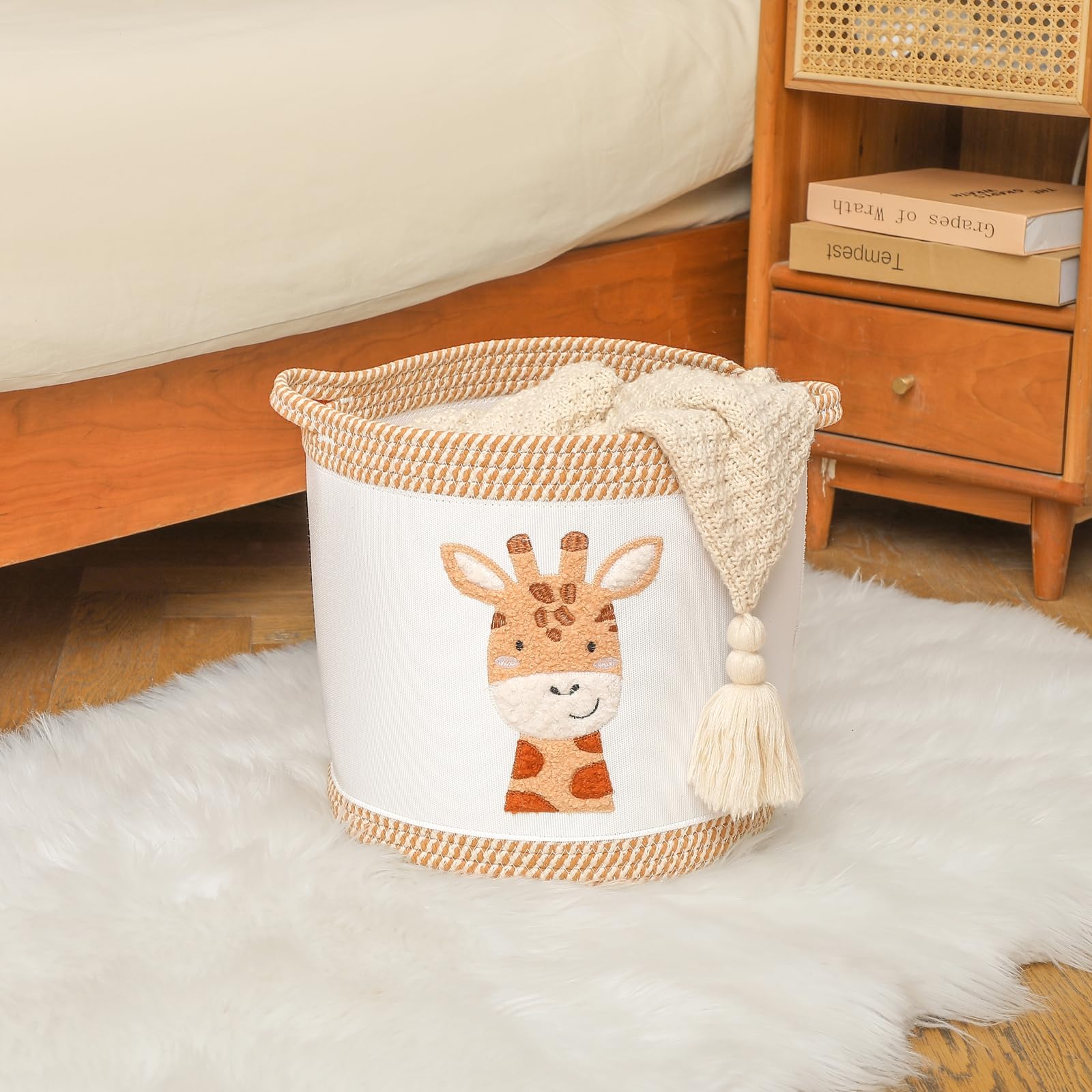 Tidelit toy basket shows soft woven cotton texture for gentle storage.